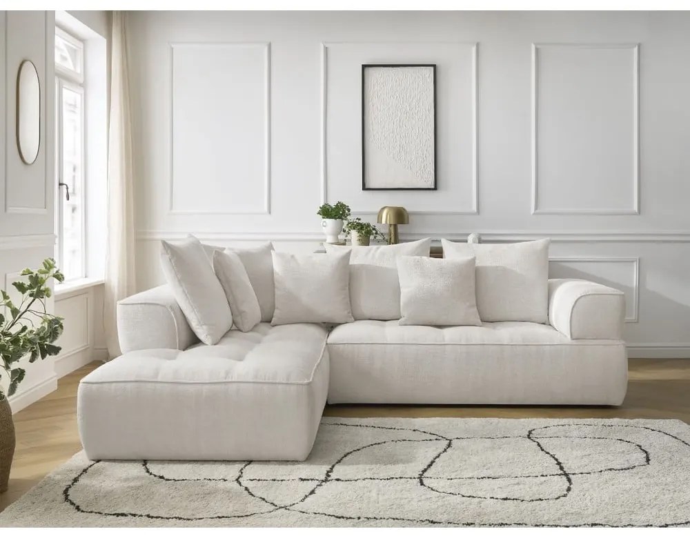 Béžová ženilková rohová pohovka (ľavý roh/do L) Whesley – Bobochic Paris