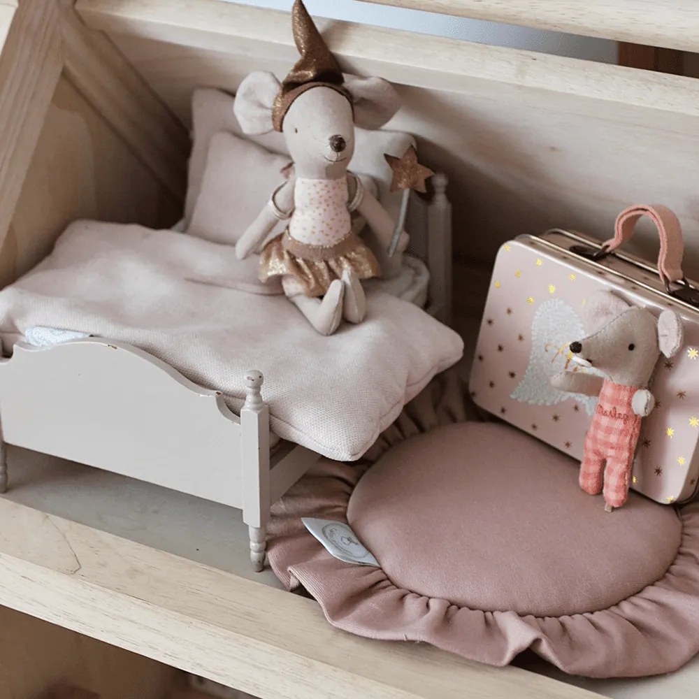 Mini podložka s volánom broskyňová