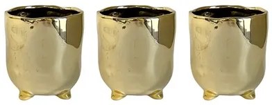 Kvetináč keramický Ceramic pot Pearl gold 10x12 cm