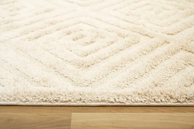 Koberec Berber 7061 Romby 3D ivory / slonová kosť / krémový