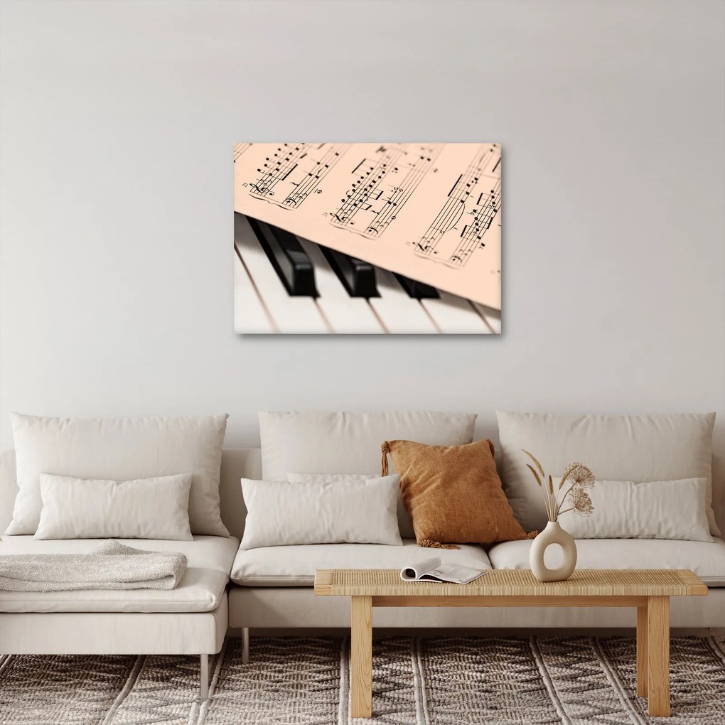 Obraz klavíra s notami (70x50 cm)