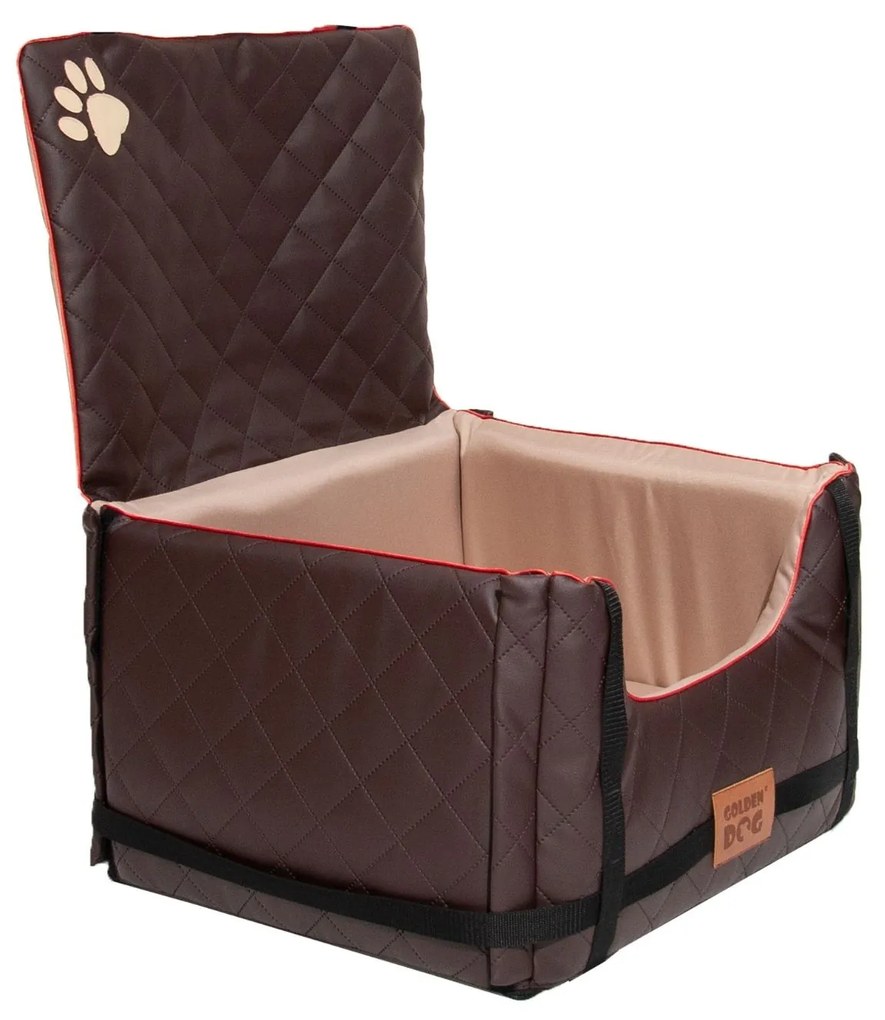 Golden Dog Autosedačka Lux Comfort pre psa M 33 x 52 x 44 cm – hnedá