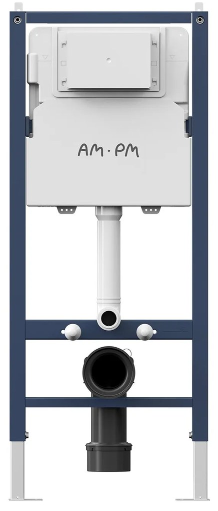 Toaletný set s inštaláciou AM.PM Func IIS90151.FA1700 bezokrajové, so sedadlom microlift, chróm Pneumatické splachovacie tlačidlo