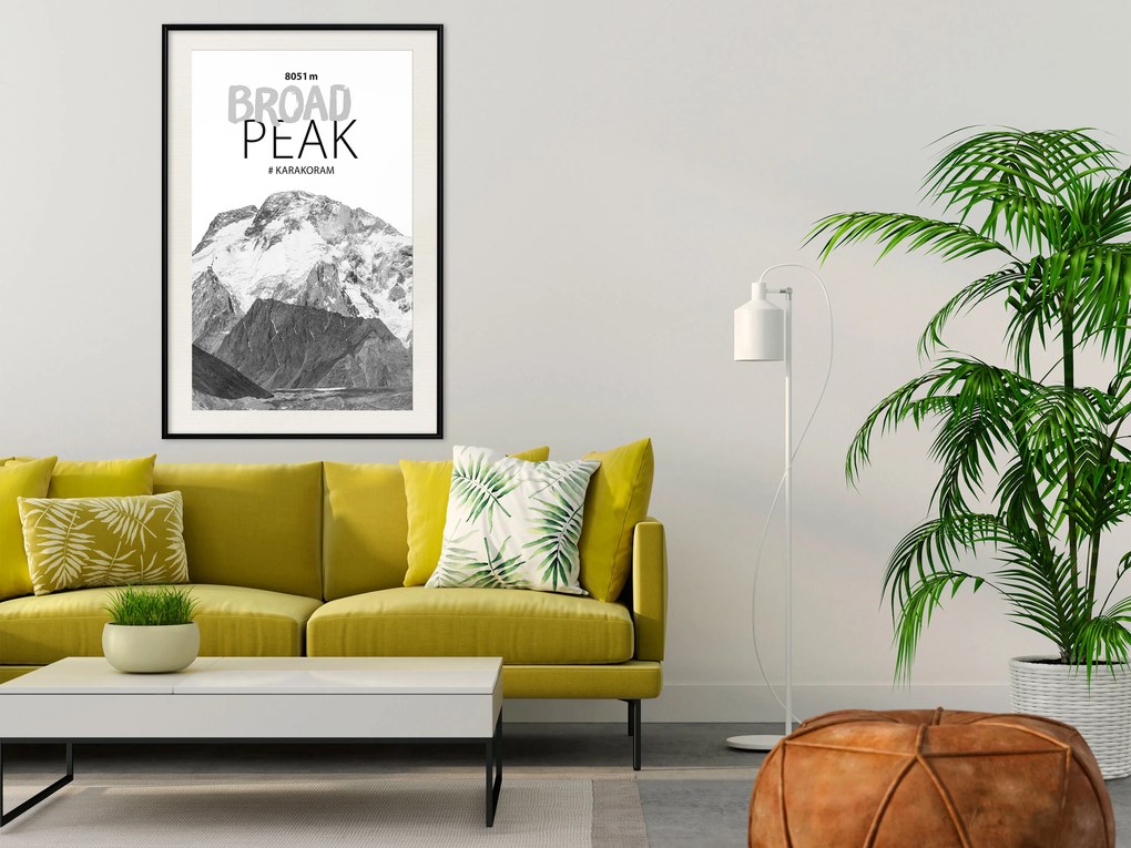 Artgeist Plagát - Broad Peak [Poster] Veľkosť: 20x30, Verzia: Čierny rám s passe-partout