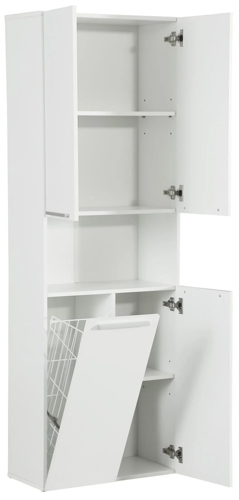 Kúpeľňová skrinka s košom Houseland Nelly matná biela