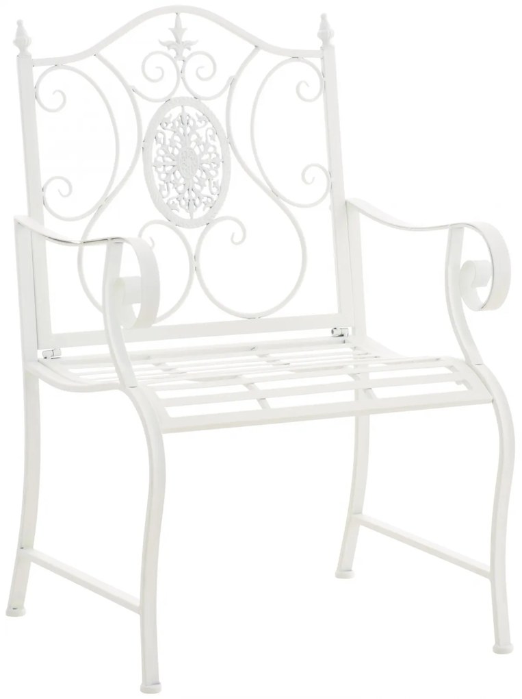 Kovová stolička Punjab s područkami - Biela