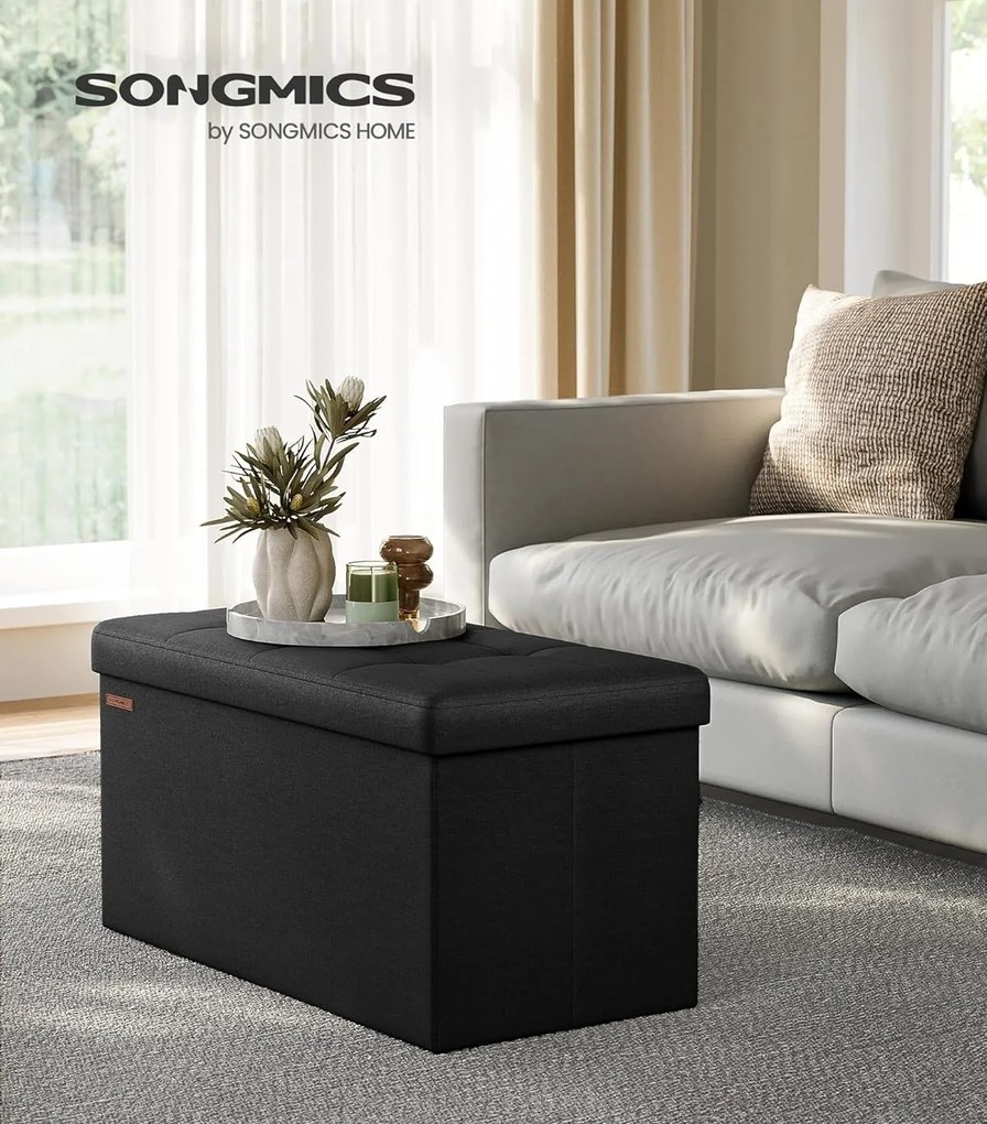 Taburet Lofe s úložným prostorem černý