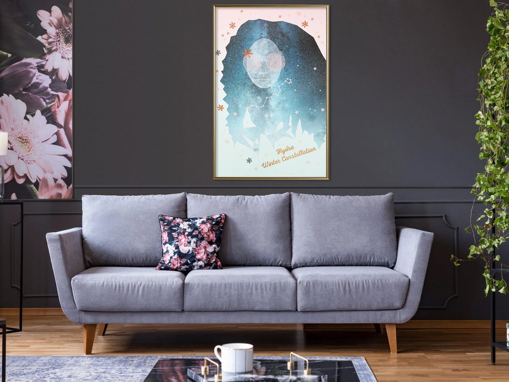 Artgeist Plagát - Hydra Winter Constellation [Poster] Veľkosť: 40x60, Verzia: Zlatý rám