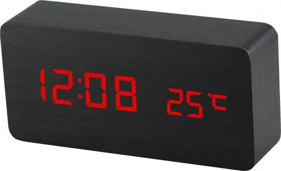 Digitálny LED budík MPM s dátumom a teplomerom C02.3564.90 RED, 15cm