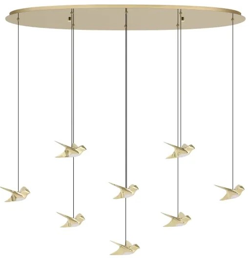 Eglo 390397 - LED Stmievateľný luster na lanku PARATEBUENO 8xLED/4,2W/230V zlatá