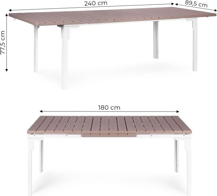 Veľký rozkladací záhradný stôl 180–240 cm pre 12 osôb čierna
