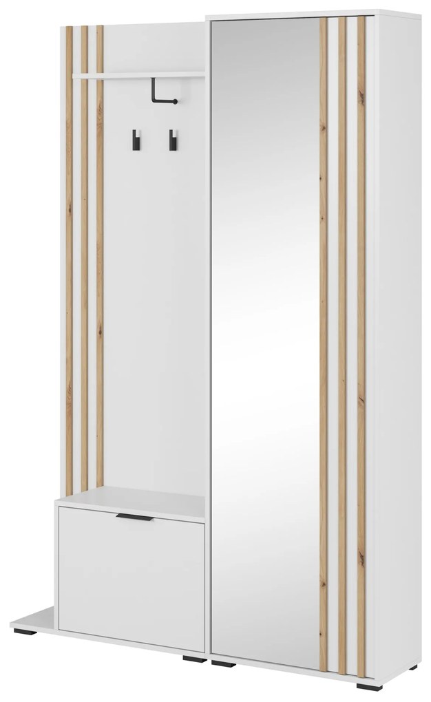 Předsíňová stěna Nelly 131 cm dub artisan/bílá