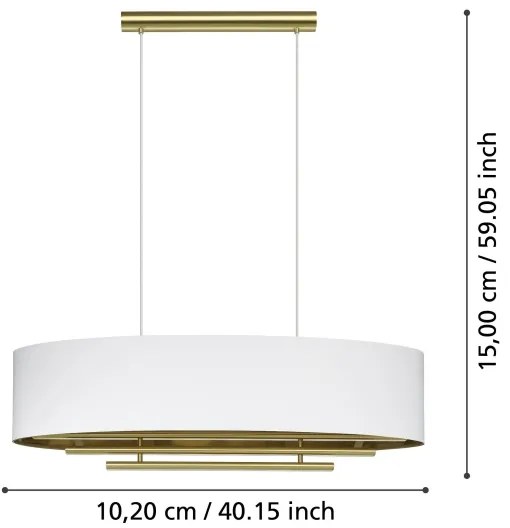 Eglo 390182 - Luster na lanku PINETARA 4xE27/40W/230V biela/zlatá