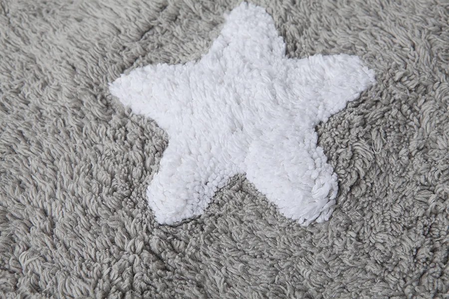 Ručne tkaný kusový koberec Stars Grey-White, 120x160, šedá, detská izba, Lorena Canals