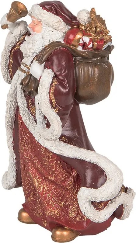 Červená vianočná dekorácia Santa Claus s darčekmi - 15*11*20 cm