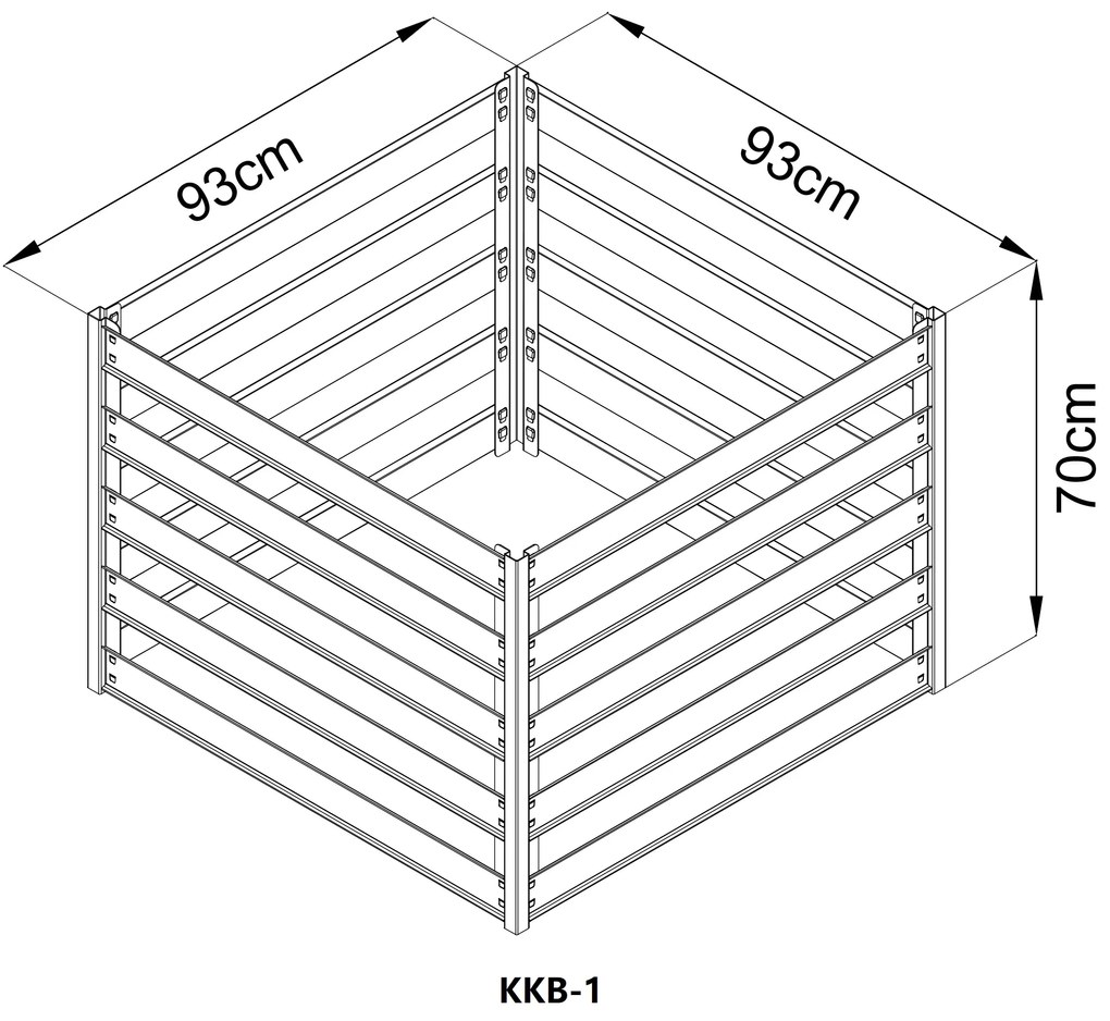 Záhradný kompostér BestBerg KKB-1 / oceľ / 0,8 m² / strieborná