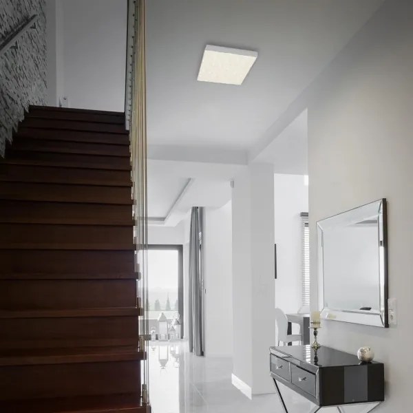 Briloner 7077-414 - LED Stropné svietidlo STAR SKY LED/16W/230V 21x21 cm strieborná