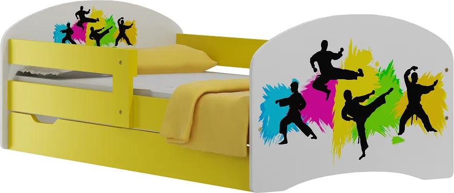 MAXMAX Detská posteľ so zásuvkami BOJOVÁ UMENIE 160x80 cm
