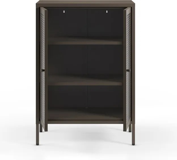 Sivá kovová vitrína 70x100x40 cm Layna – Marckeric