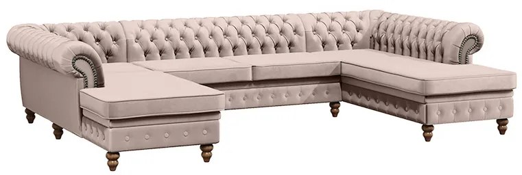 PROXIMA.store - Luxusná sedačka CHESTERFIELD LONG U FARBA NÔH: čierna, DRUH LÁTKY: TORRE - 10, FARBA OZDOBNÝCH ŠPENDLÍKOV: staré zlato