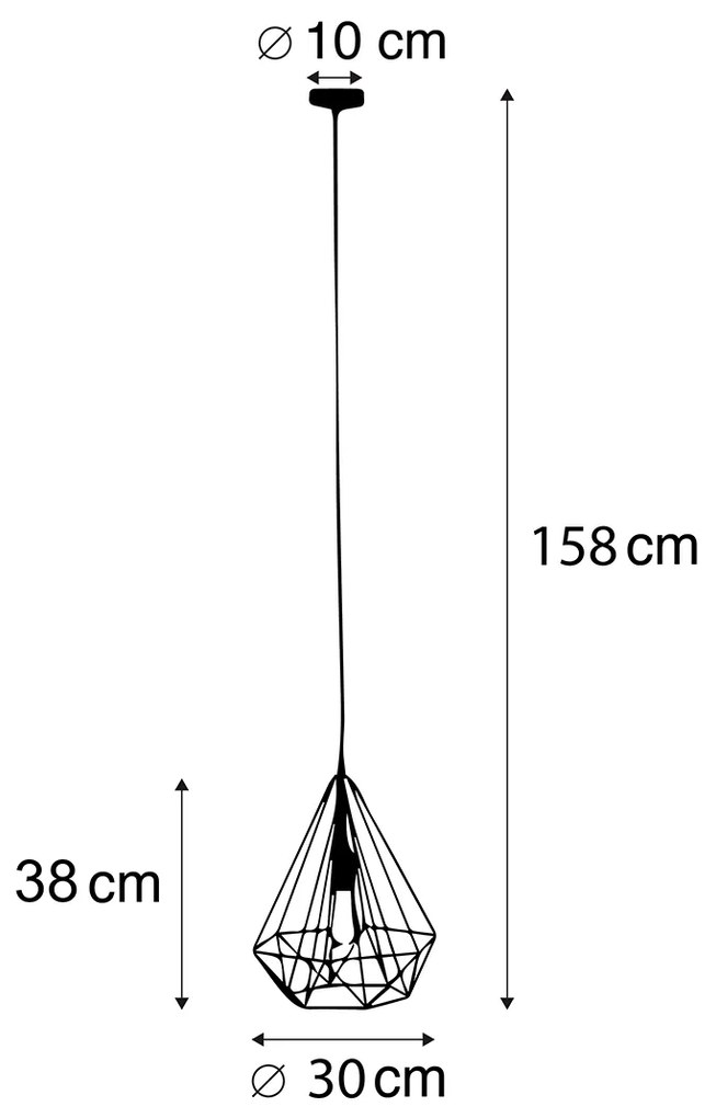 Inteligentné priemyselné závesné svietidlo zlaté vrátane WiFi ST64 - Carcass