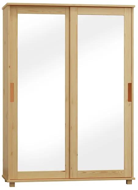 Skriňa Zoom, posuvné dvere so zrkadlom, široká, s úchytom - ZOA14: Borovica 160cm