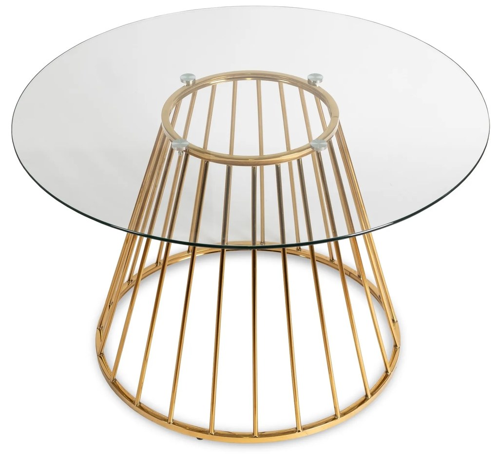 Jídelní stůl Olivier 120 cm čirý/zlatý