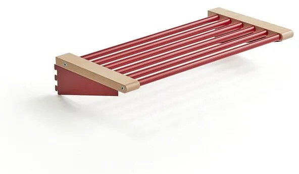 Polica na topánky JEPPE, 600 mm, breza, červená