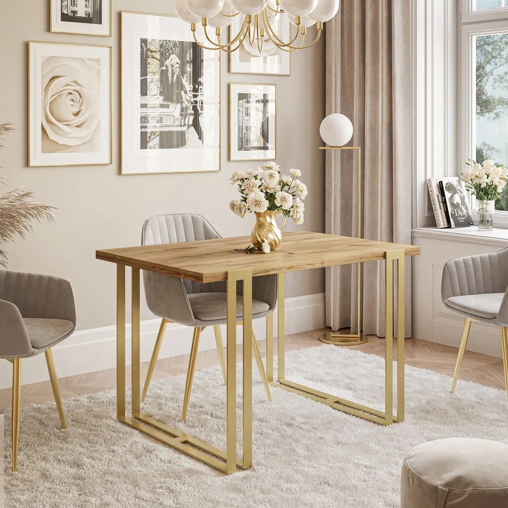 Jedálensky rozkladací stôl KALEN zlatý remeselný dub Rozmer stola: 120/220x80cm