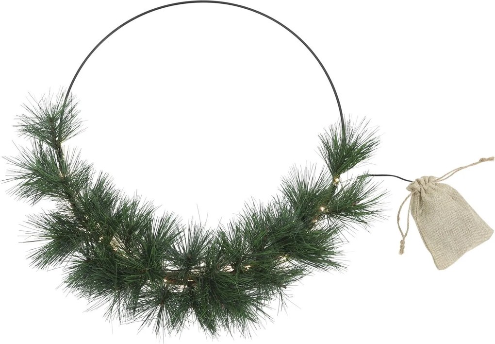 Veniec Fleur s umelými jedlovými vetvami a LED svetielkami – Ø 50 cm
