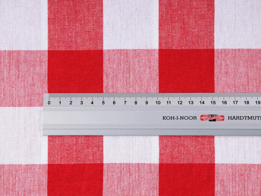 Biante Bavlnená obliečka na vankúš Olivia OL-016 Červeno-biela kocka veľká 30 x 50 cm