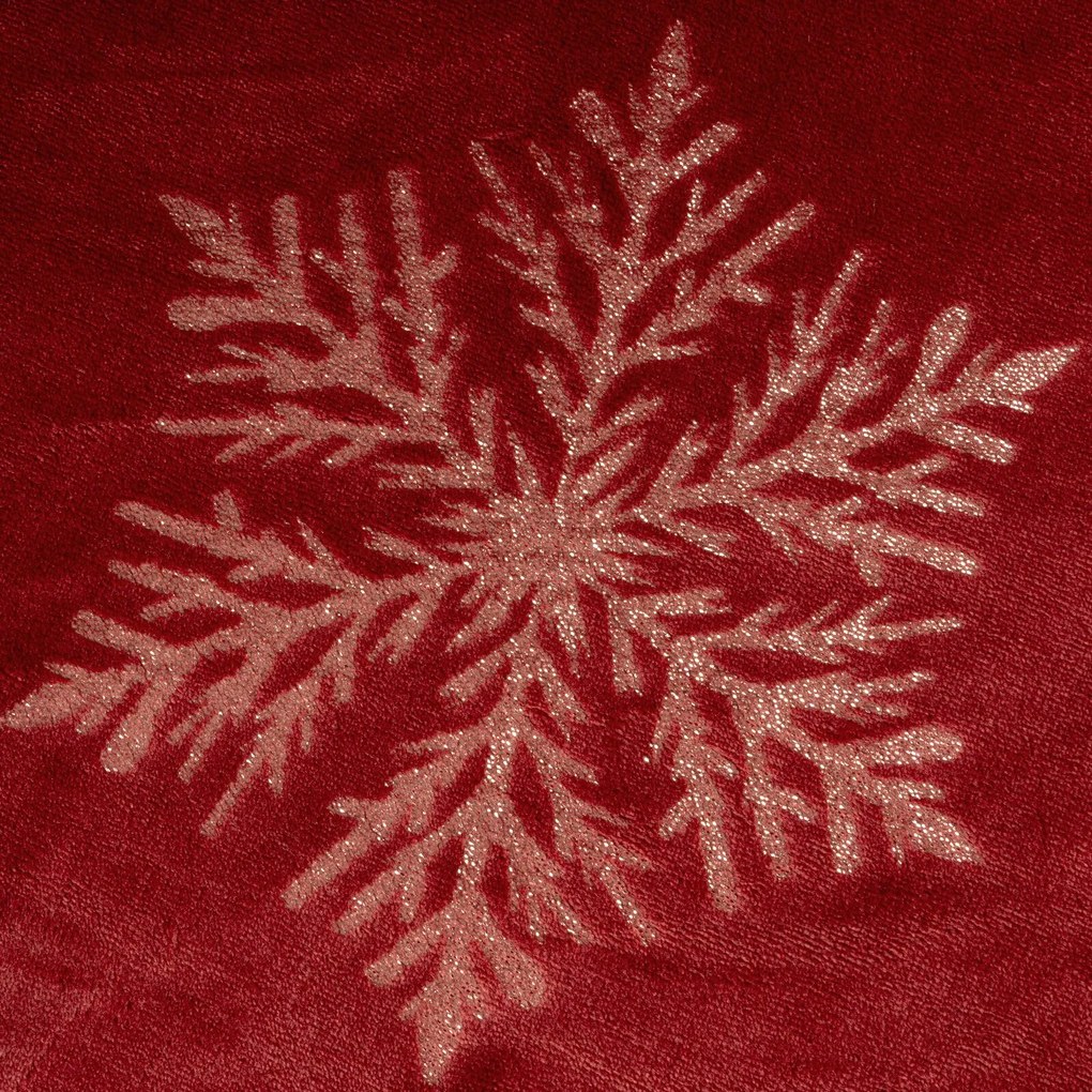VIANOČNÁ FLANELOVÁ DEKA SNOW GOLD 150X200 CM VZOROVANÁ