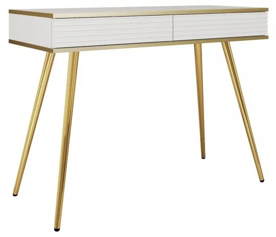 Toaletný stolík Oanisew T102, Farby:: biela / biela + zlatá