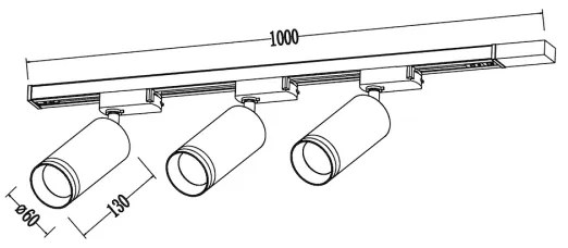 Bodové svietidlo do lištového systému PIPE 3xGU10/10W/230V biela