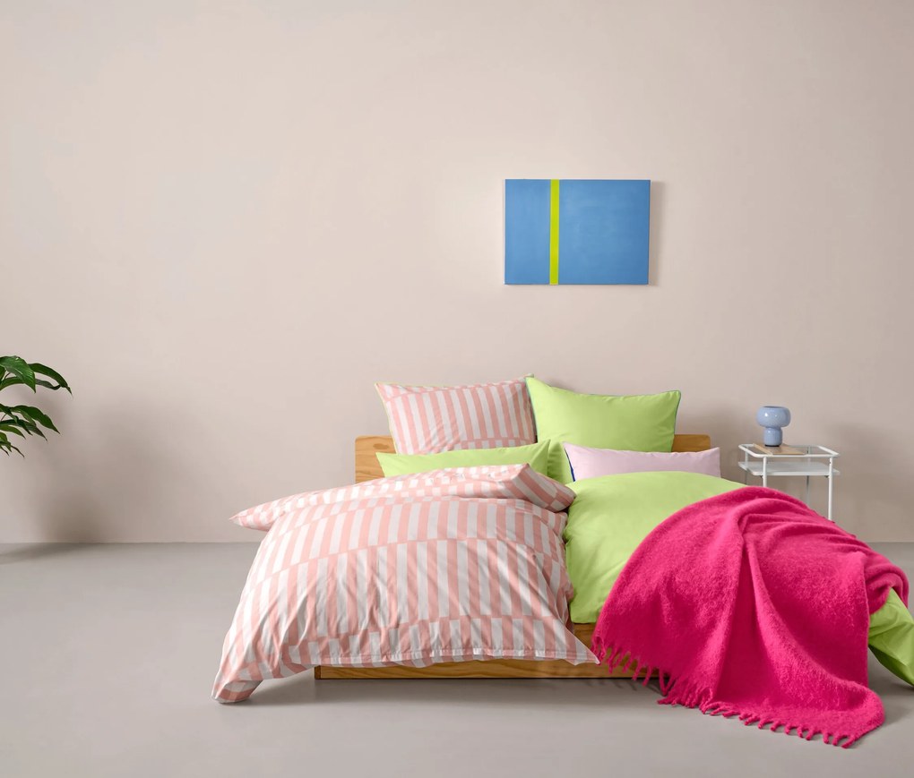 Obliečky na vankúš z renforcé, 2 ks, tmavomodrá a ružová