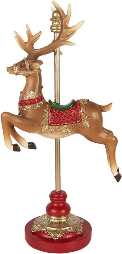 Christmas Decoration Figurine Deer 18x10x35 Cm Brown Plastic - 18*10*35 cm
