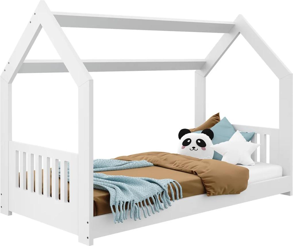 Detská posteľ DOMČEK D2E 80x160cm masív biela | AMI Nábytok