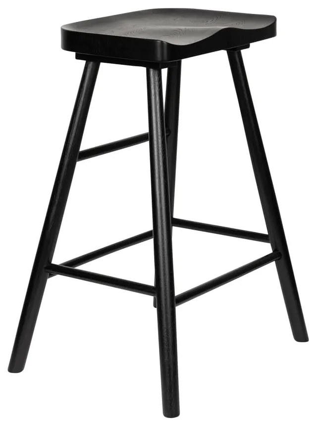 Čierna barová stolička z dubového dreva 64 cm Vander – White Label