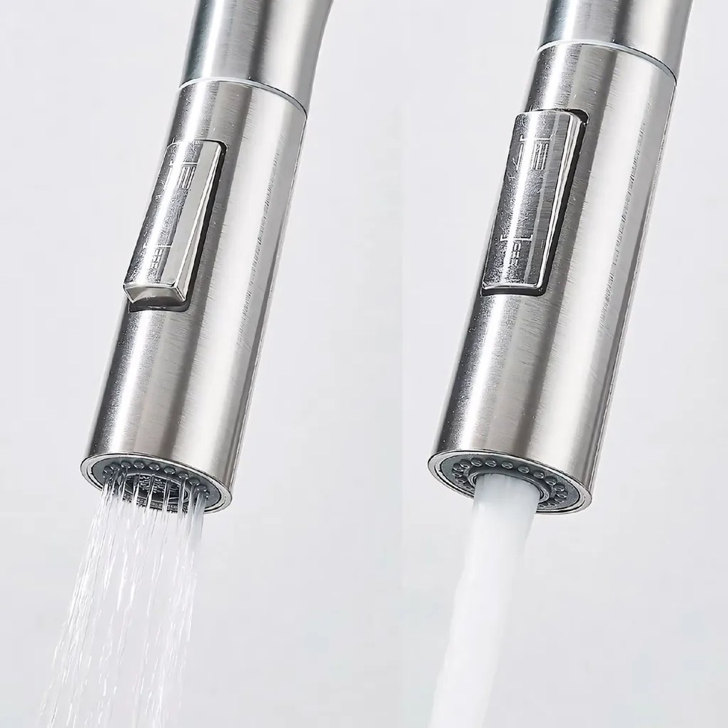 Rea Fresh High, kuchynská batéria s výsuvnou spŕškou, brúsená oceľ, REA-B6330