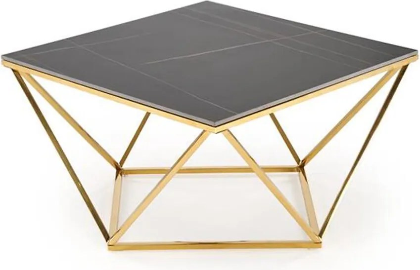 Konferenčný stolík Felicia čierna mramor/zlatá