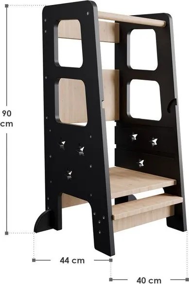 Rastúca detská učebná veža, ružová, výškovo nastaviteľná