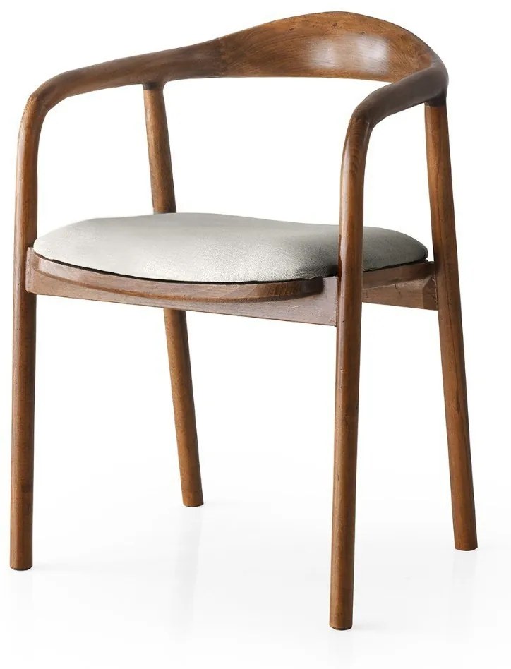 Jedálenská stolička PA z masívu prírodná hnedá/svetlosivá