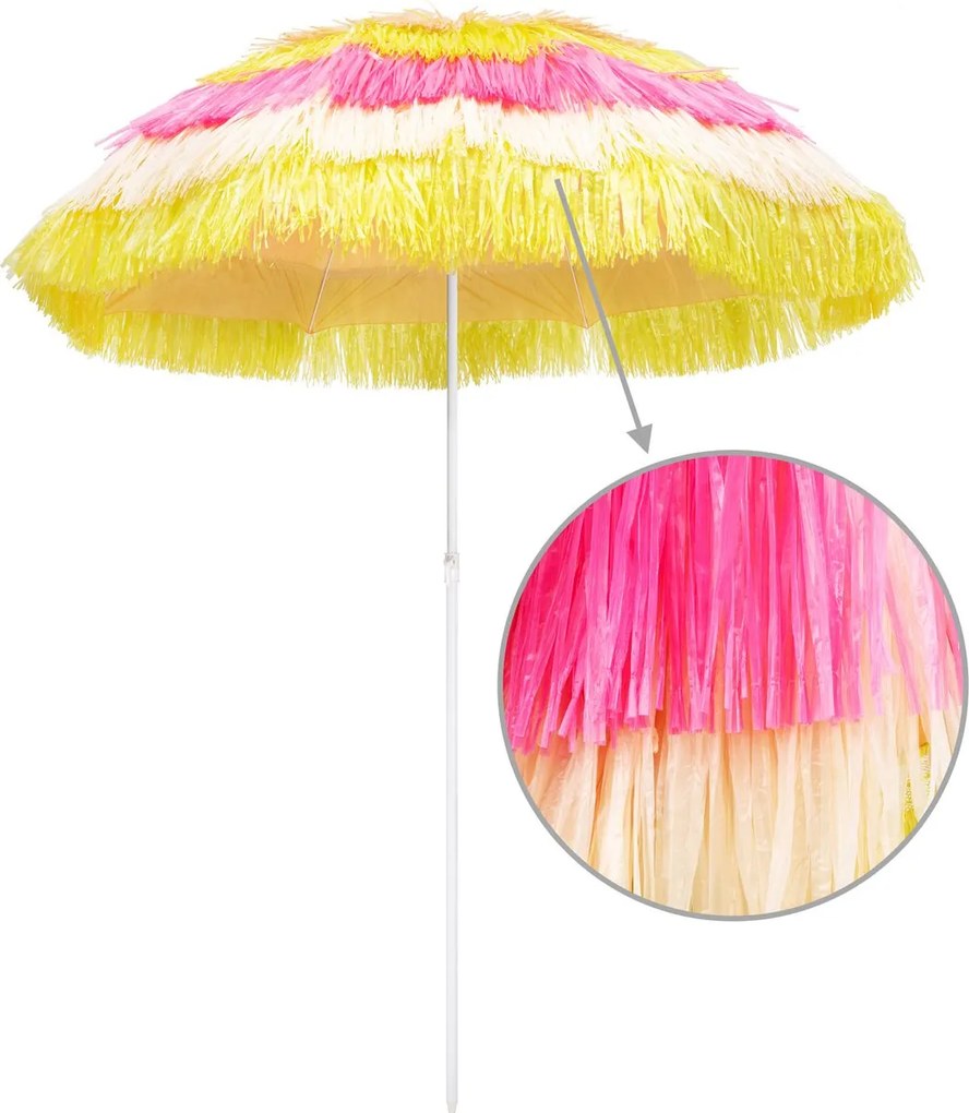 Plážový slunečník Hawaii 160 cm vícebarevný