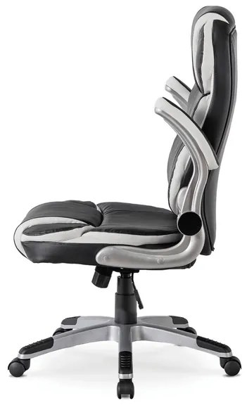 Vintino kancelárska otočná kožená stolička RONALD čierna