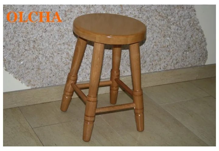 Maxi-Drew Okrúhla buková taburetka - 46 x 30 x 3 cm, Morenie: jelša
