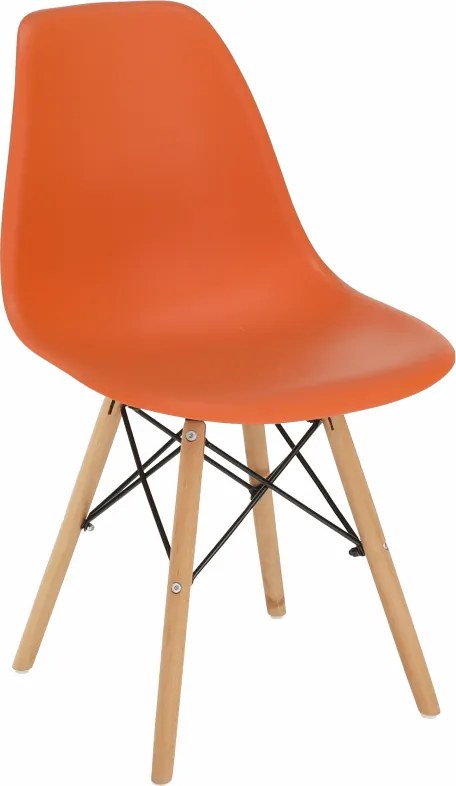 Stolička, oranžová/buk, CINKLA 3 NEW