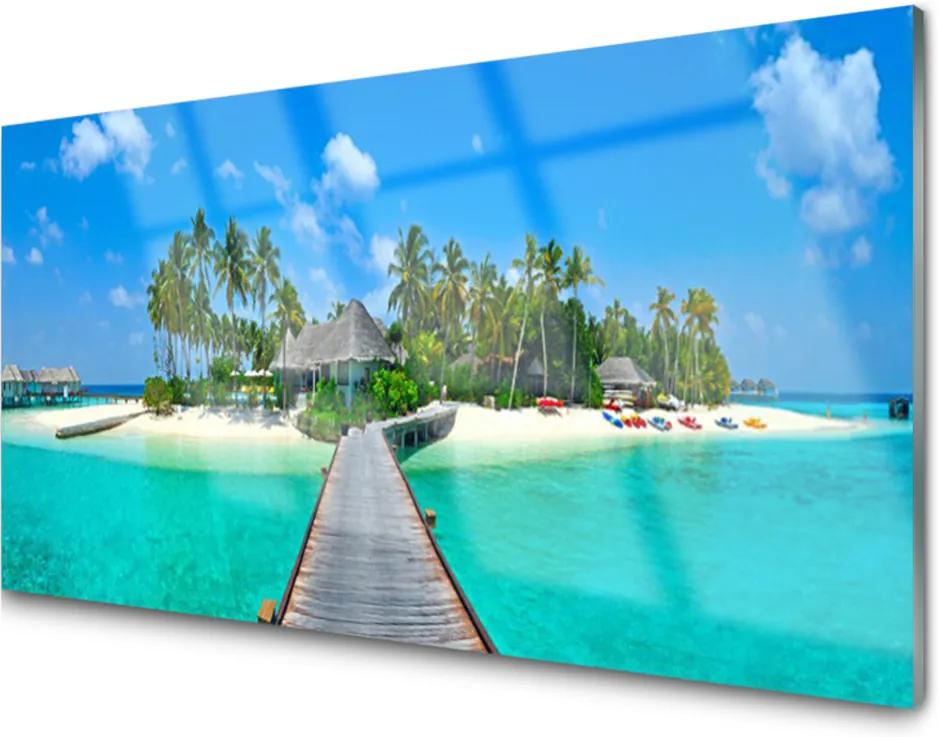 Obraz plexi Tropická Pláž Palmy
