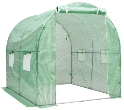 vidaXL Skleník s oceľovými základmi 4 m² 2x2x2 cm-