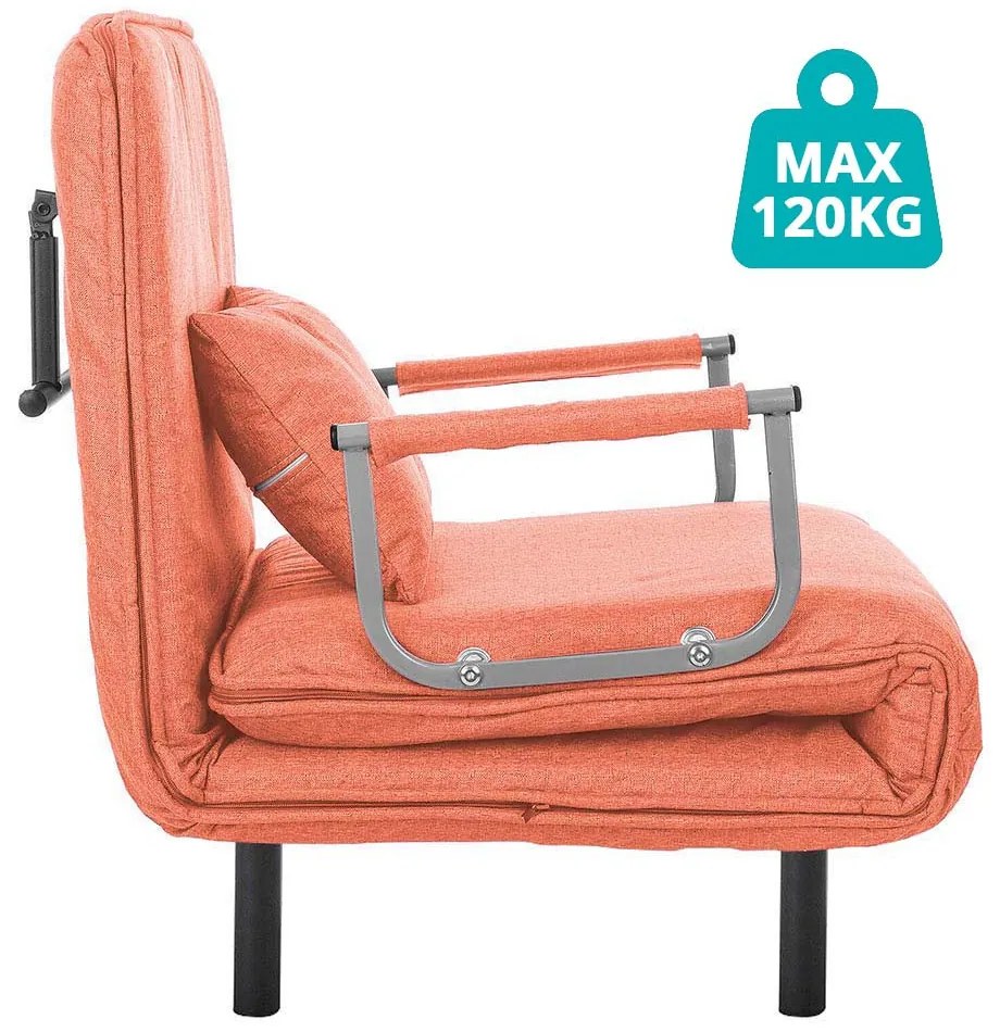 Kreslo a posteľ v jednom, rôzne farby- oranžová