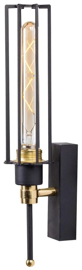 Nástenné svietidlo v čiernej a zlatej farbe ø 8 cm Fellini – Opviq lights